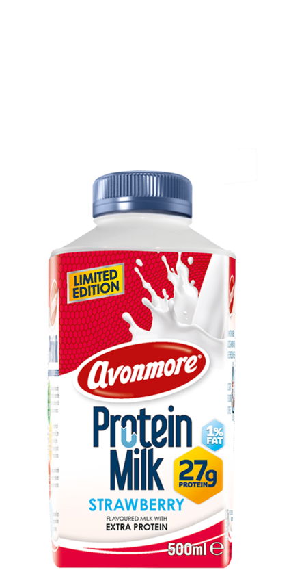 an image of avonmore strawberry protein milk