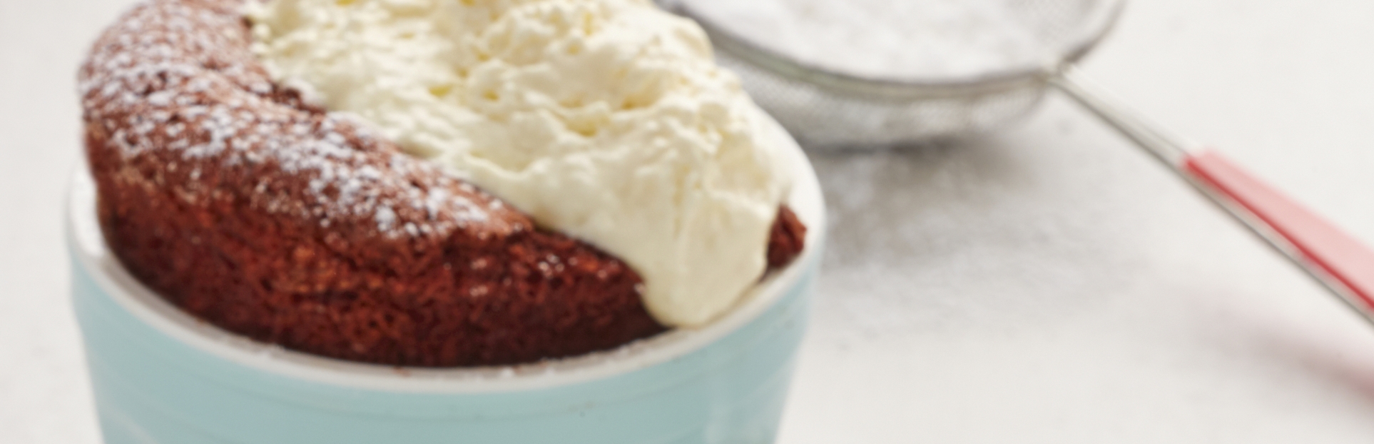 Red Velvet Soufflés with Whipped Cream