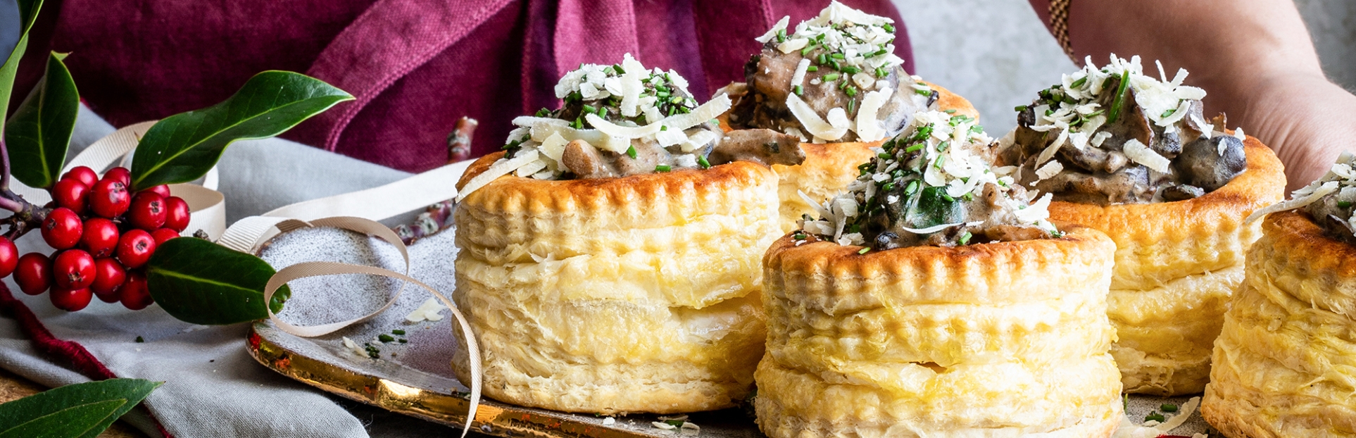 an image of vol au vents with avonmore double cream