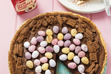 Easter Egg Chocolate Tart with Avonmore Dessert cream