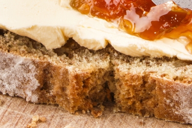 an image of buttermilk bread and butter and jam