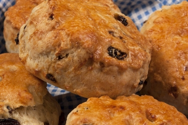 this is an image of scones in a basket
