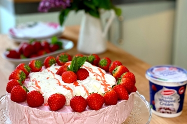 Strawberry Semifreddo Cake
