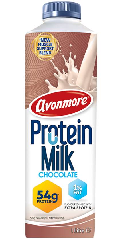 an image of avomore chocolate protein milk one litre