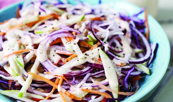 a bowl of coleslaw